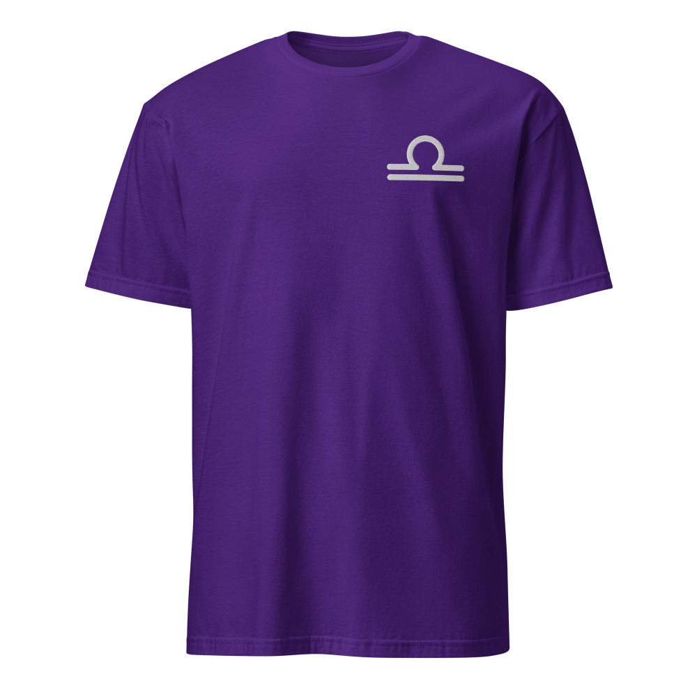 Libra Zodiac Embroidered TShirt - Purple Color - https://ascensionemporium.net